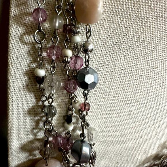 Lia Sophia Sugar Plum Necklace Multi Strand Layered Statement Jewelry - Picture 3 of 9